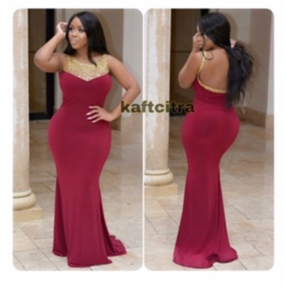 Burgundy dress